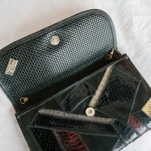 Vintage Bags by Varon Black Leather Clutch Bag